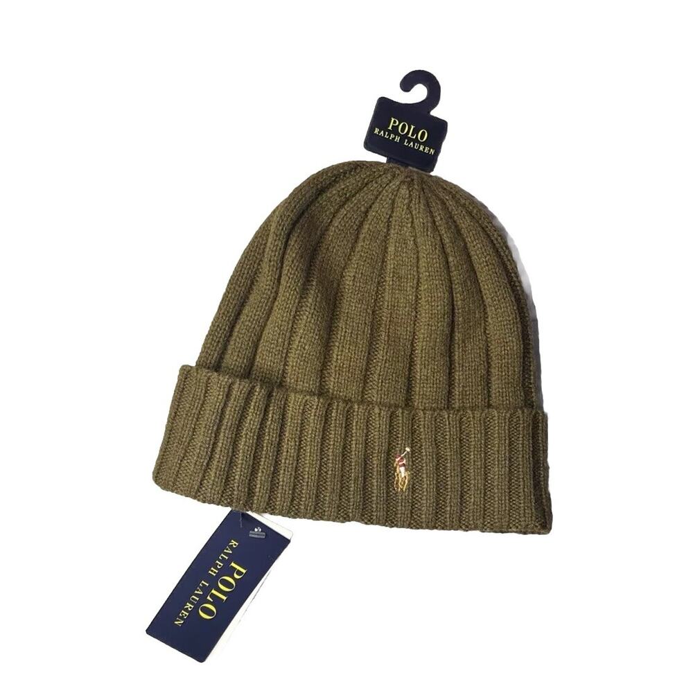 Polo Ralph Lauren Men's Skull Cap Beanie Winter Hat Olive Green O/S NWT $59 - Picture 3 of 4